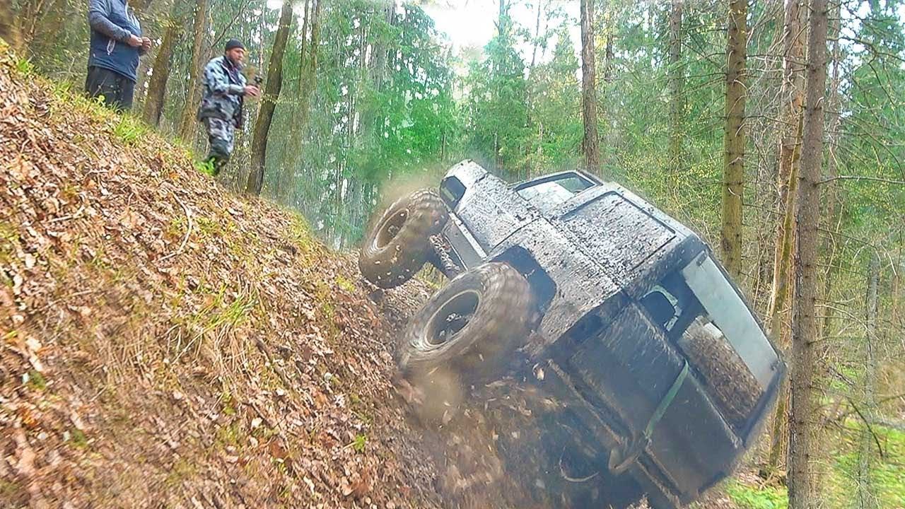 Псих на Nissan Patrol против Нивы и Уза на лютом бездорожье смотреть онлайн