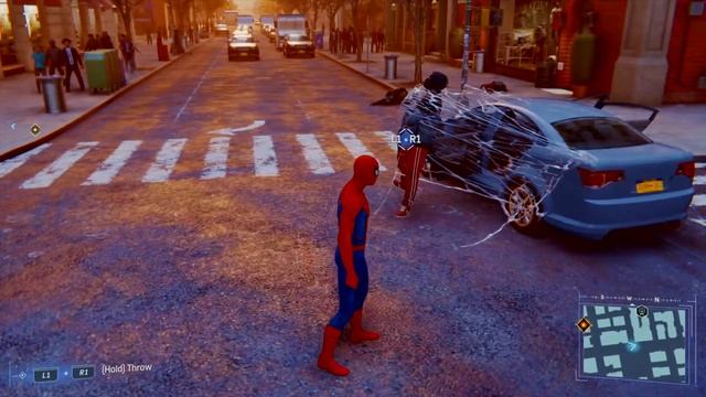 Marvel's Spider-Man: throwing car doors with enemies attached смотреть онлайн