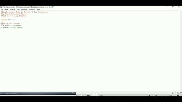 How to create a Snake Game using Python in Telugu Part 1: Getting Started смотреть онлайн