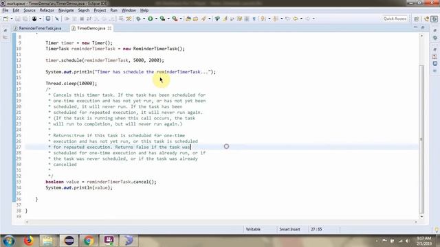 How to Cancel the timer task using cancel() method of TimerTask? | Timer and TimerTask смотреть онлайн