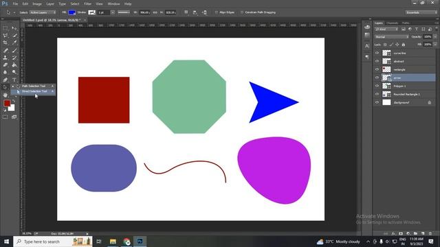 Direct Path Selection Tool In Photoshop | Photoshop Toolbar Tutorials For Beginners смотреть онлайн