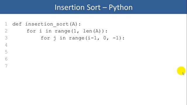 Python: Insertion Sort algorithm смотреть онлайн