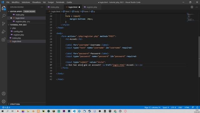 PHP/MYSQL Tutorial Italiano 14 - Creazione Sistema di REGISTRAZIONE e LOGIN смотреть онлайн