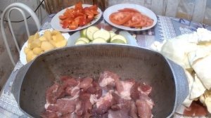 Готовлю очень, очень  вкусное овощное рагу с мясом