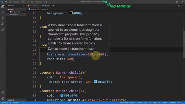 Pure CSS3 Water Wave Text Animation Effects Using CSS Clip-path | Only Html & Css | By Coding Mamun смотреть онлайн