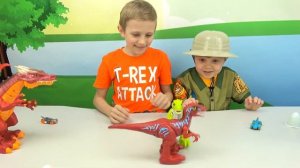 Динозавры велоцирапторы Pets & Robo Alive с сюрпризом ДиноСлайм. Интерактивные игрушки от Zuru