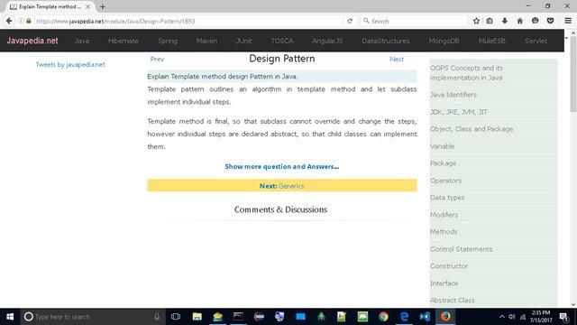 Explain Template method design Pattern in Java.
| javapedia.net смотреть онлайн