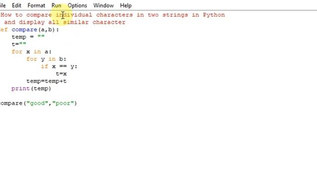 How to compare individual characters in two strings in Python смотреть онлайн