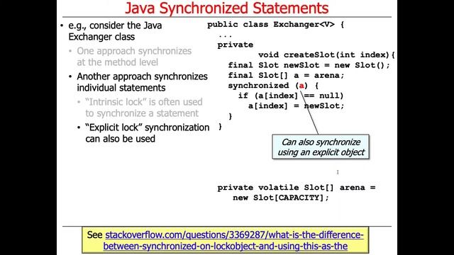 Java Synchronized Statements смотреть онлайн