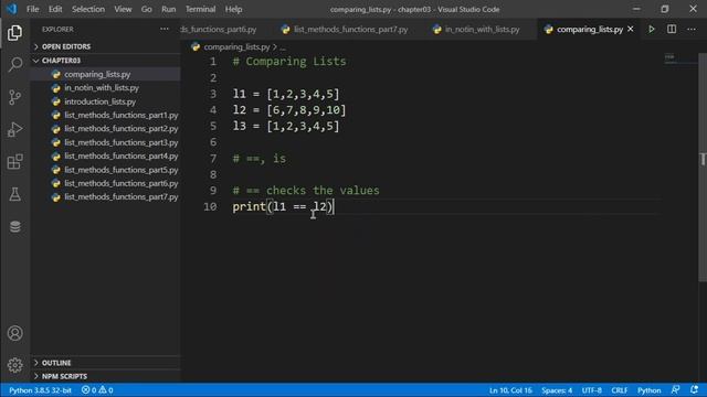 Python Course 2020 : Chapter03 - Comparing Lists смотреть онлайн