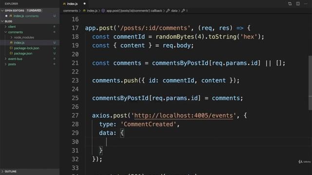 Emitting Comment Creation Events Emitting Events | Mini Microservices App Part 19 смотреть онлайн