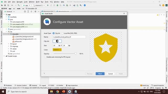 Creating Vector Assets in Android Studio (Emergency App Kotlin) смотреть онлайн