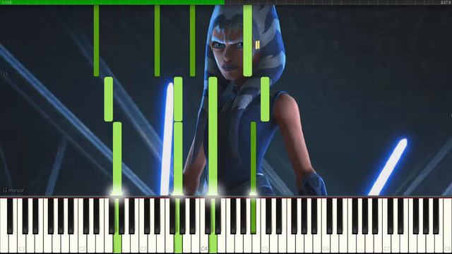 STAR WARS AHSOKA THEME - Easy Slow Piano Synthesia Tutorial + SHEET MUSIC IN PDF ! смотреть онлайн