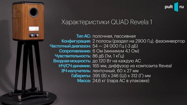 QUAD Revela 1 — новые флагманские полочники. Обзор колонок и их подставок. смотреть онлайн