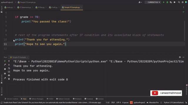 If Statement Simple Example | Conditional Statement Python |Python Tutorial, Control Logic In Pytho смотреть онлайн