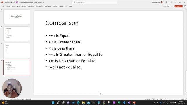 Python Comparison Operators смотреть онлайн