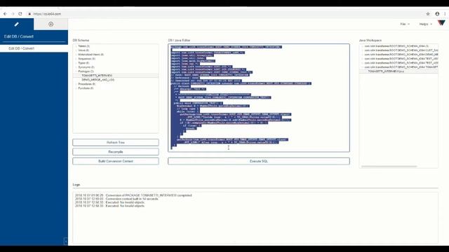 PL/SQL to Java Conversion - www.io64.com - Demo Conversion (with internals and IDE import) смотреть онлайн