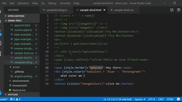 Angular 7 - Data Binding - Class and Style Binding смотреть онлайн
