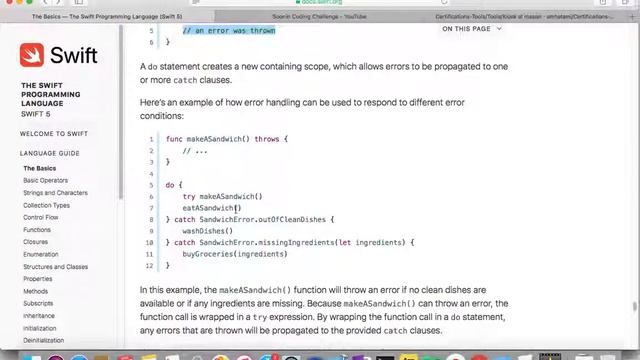 IOS , Swift 5, Interview Theory, Tutorial, #01 P11 The Basics - Error Handling смотреть онлайн