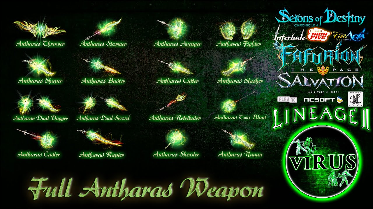 Full Set Of Antharas Weapons. LINEAGE II - FAFURION. Any Chronicles ◄√i®uS►