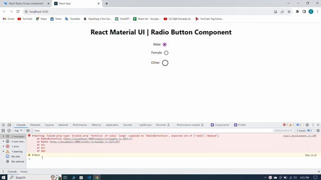 Material UI In React JS Tutorial #9 Radio Button Component | Material UI V5 Urdu/Hindi смотреть онлайн