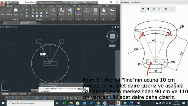 6 ADIMDA AUTOCAD'DE İKİ BOYUTLU ÇİZİM | AUTOCAD İKİ BOYUTLU ÇİZİMLER-4 смотреть онлайн