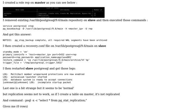 Databases: Master-slave replication doesn't work on PostgreSQL 9.6 смотреть онлайн