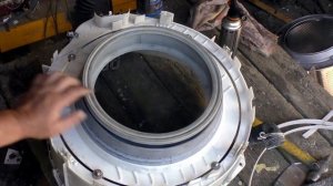 Разборка и пайка распиленного бака стиральной машины  Bosch