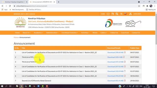 KVS Admission 2021-22 | third list released for class 1 admission | admission chances for waiting смотреть онлайн