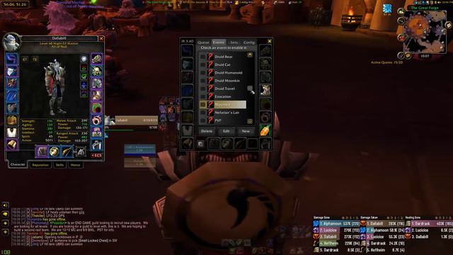 WoW Classic - ItemRack - Auto Equip Mount Speed Items