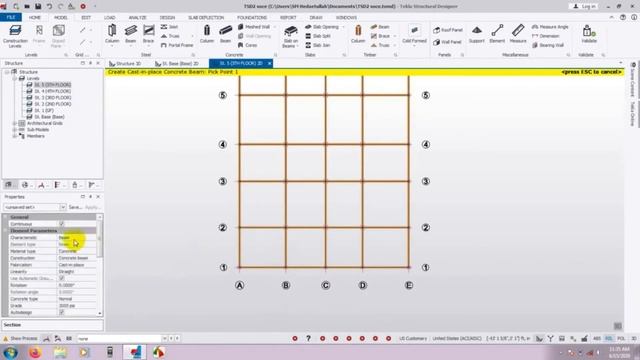 Modelling in Tekla Structural Designer 2019 | Draw Beam and curve Beam According to Building Plan смотреть онлайн