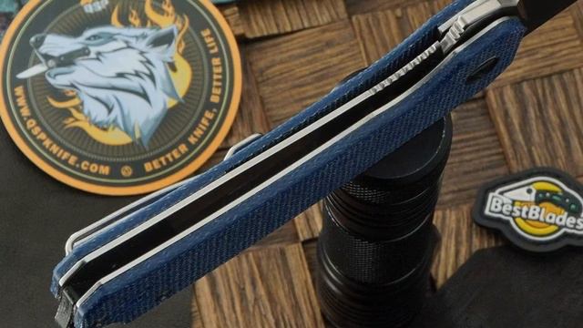Складной нож QSP Knife Osprey QS139-B, сталь 14C28, рукоять синяя микарта смотреть онлайн