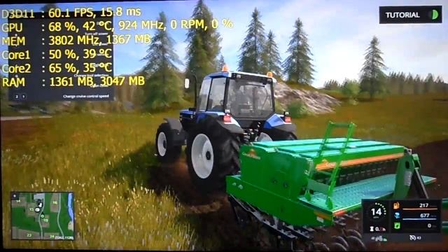 Farming Simulator 17 - C2D E8400 - GTX 1060 6GB - 1080p Test смотреть онлайн