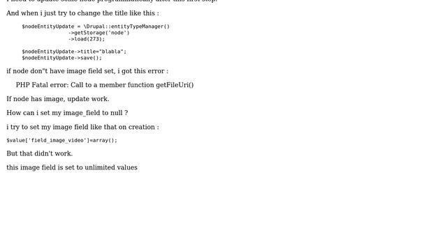 Drupal: How update programmatically node entity with empty field_image? смотреть онлайн
