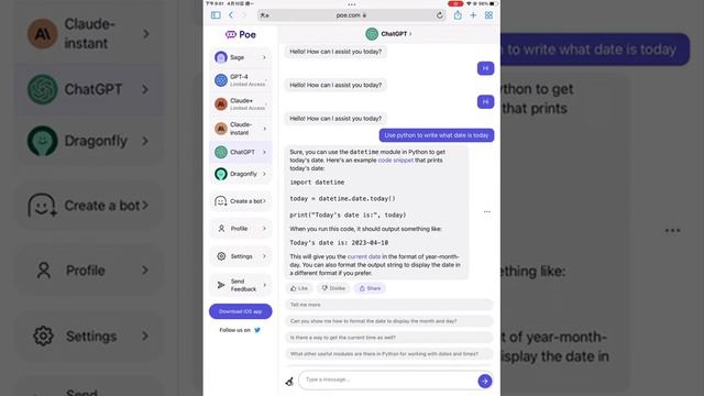 ChatGPT: writing python program 1 смотреть онлайн