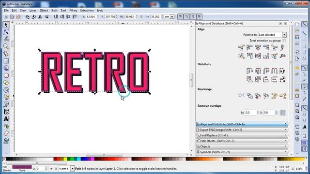 Retro Text - Inkscape Tutorials смотреть онлайн