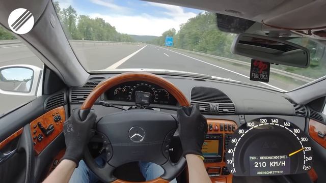 Mercedes-Benz CL 600 BRABUS V12 C215 TOP SPEED DRIVE ON GERMAN AUTOBAHN ?