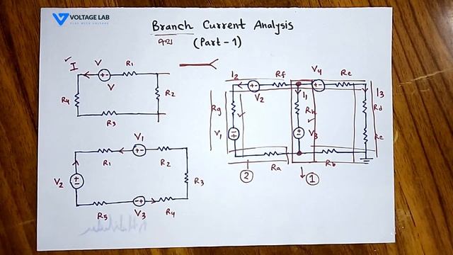 Branch Current Analysis Part - 1 | KVL | ব্রাঞ্চ কারেন্ট এনালাইসিস । Voltage Lab смотреть онлайн