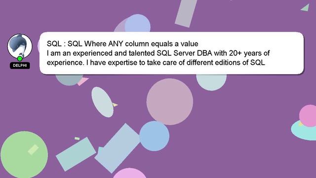 SQL : SQL Where ANY column equals a value смотреть онлайн