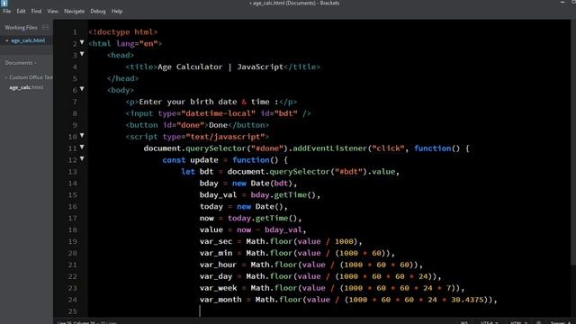 Age Calculator | JavaScript Mini Project | HTML & JavaScript смотреть онлайн