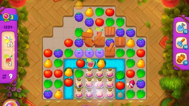 GardenScapes Level 1209 no boosters (18 moves) смотреть онлайн