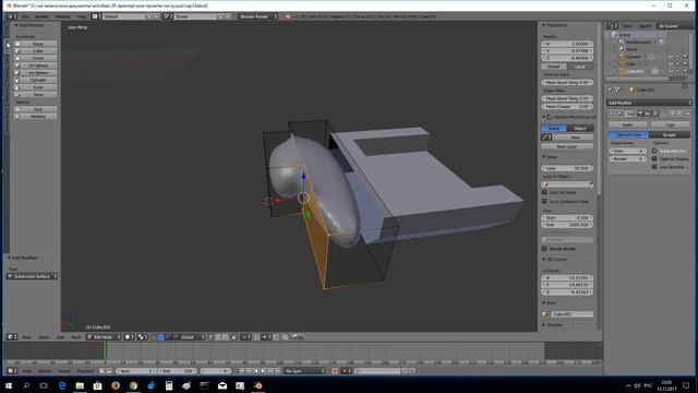Blender. Округление, сглаживание граней. Инструмент subdivision surface смотреть онлайн