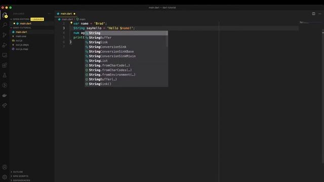 Learn Dart: Variables, Types, and String Interpolation смотреть онлайн