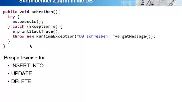 Datenbank-Anbindung: JDBC, Injections, Prepared-Statements und Transaktionen смотреть онлайн