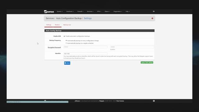 Configuring Auto Config Backup In PfSense