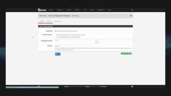 Configuring Auto Config Backup in pfSense