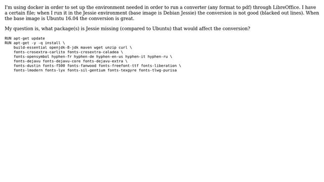 Ubuntu: Libreoffice has different behaviour in Debian Jessie and Ubuntu смотреть онлайн