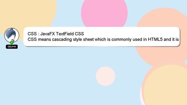 CSS : JavaFX TextField CSS смотреть онлайн
