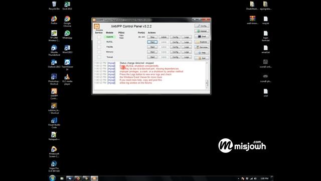 Error: MySQL shutdown unexpectedly, This may be due to a blocked port, missing dependencies. смотреть онлайн
