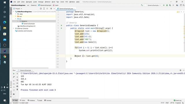 Java урок - 17.1.4 Дженерики. Пример с ArrayList смотреть онлайн